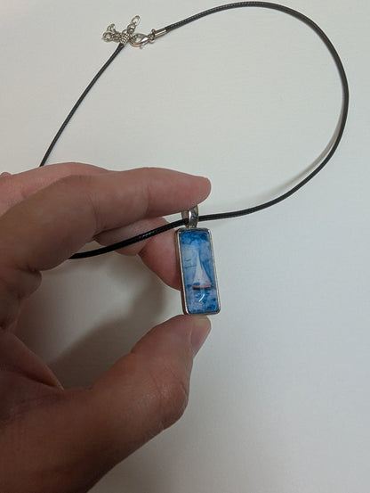 Sailboat at Night Pendant Necklace - Lora Cavallin Art