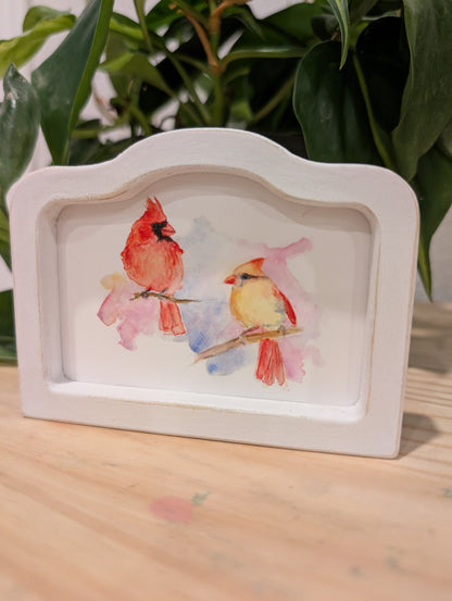 Mini Male and Female Print - Wood Arch Frame - Lora Cavallin Art