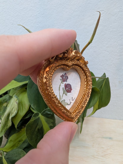 Mini Flower Painting - Original Watercolor Art by Lora Cavallin