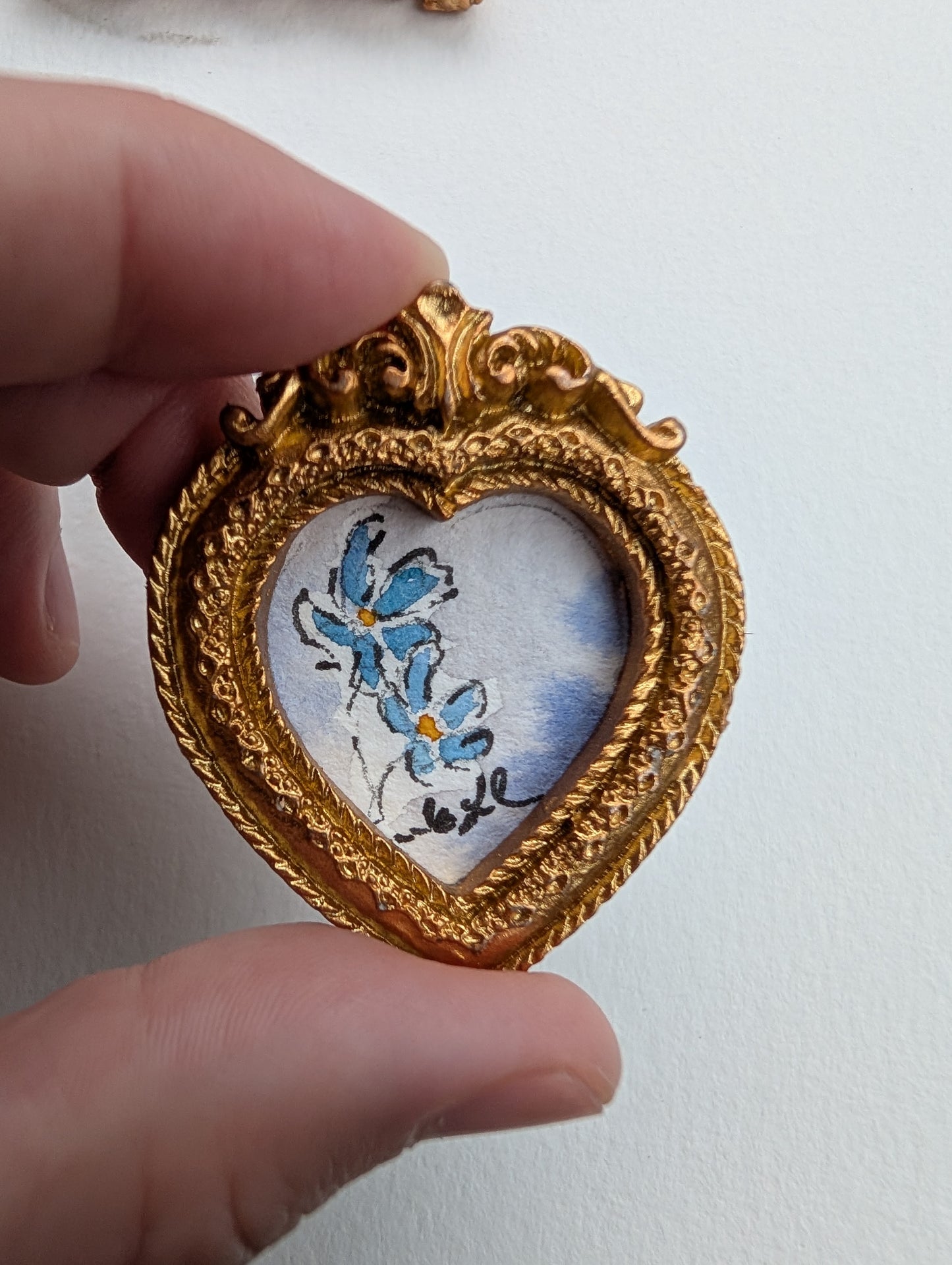 Mini Floral Painting - Original Watercolor Art by Lora Cavallin