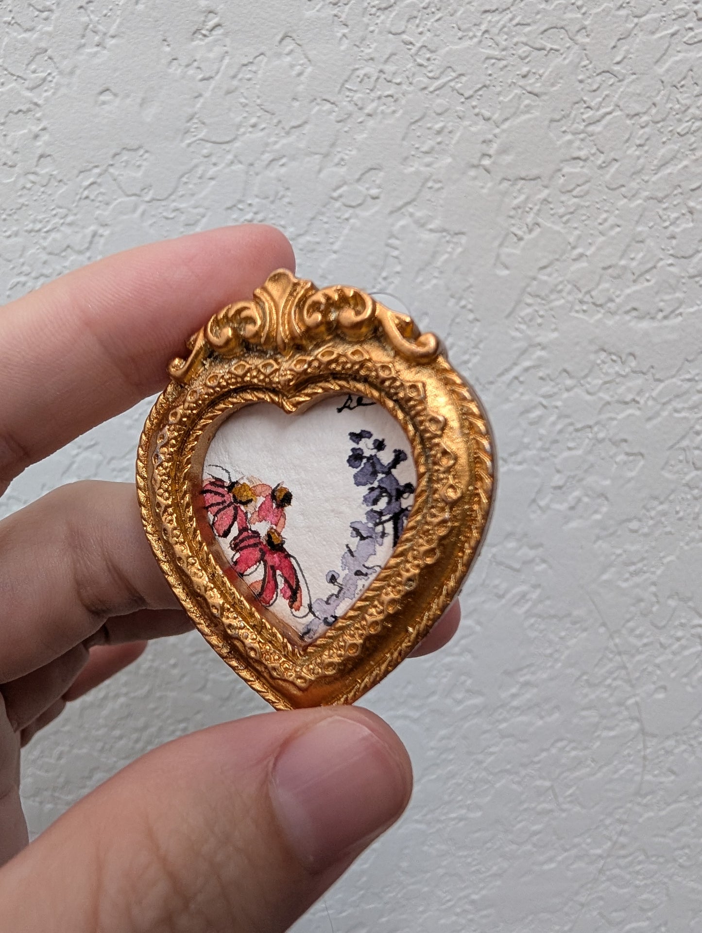 Mini Floral Painting - Original Watercolor Art by Lora Cavallin