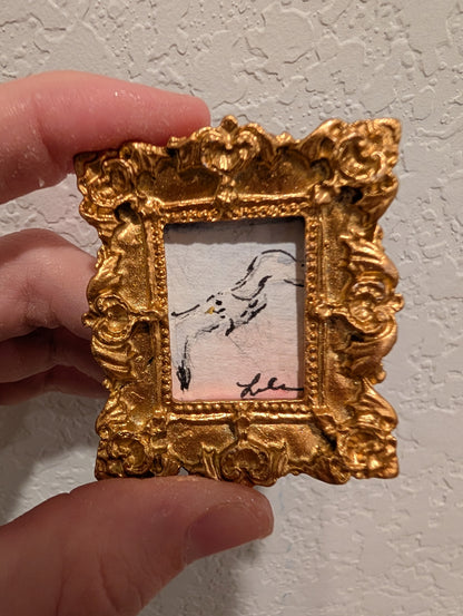 Mini Seagull Painting - Original Watercolor Art by Lora Cavallin