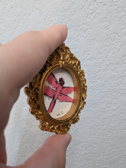 Mini Dragonfly Painting - Original Watercolor Art by Lora Cavallin