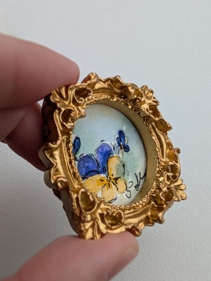 Mini Floral Painting - Original Watercolor Art by Lora Cavallin