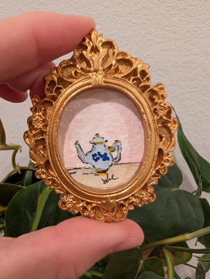 Mini Teapot Painting - Original Watercolor Art by Lora Cavallin