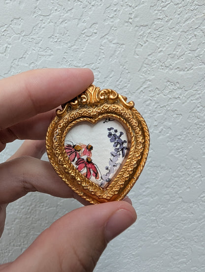 Mini Floral Painting - Original Watercolor Art by Lora Cavallin