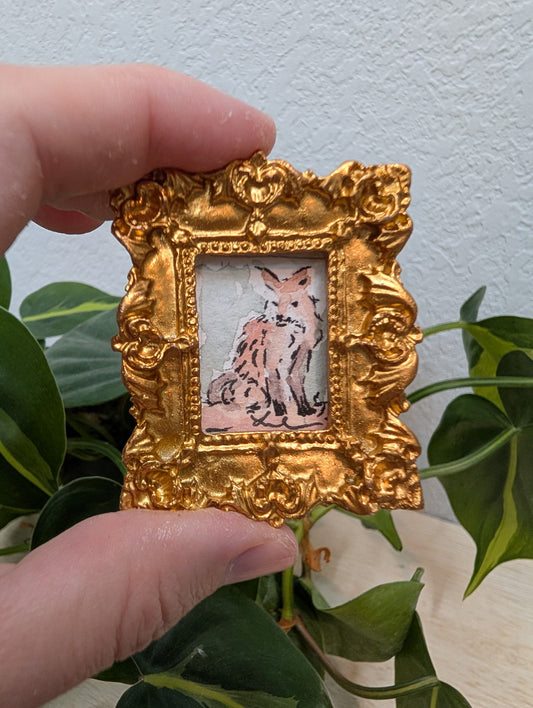 Mini Fox Painting - Original Watercolor Art by Lora Cavallin
