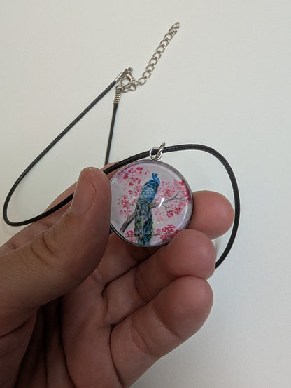 Peacock Pendant Necklace - Lora Cavallin Art