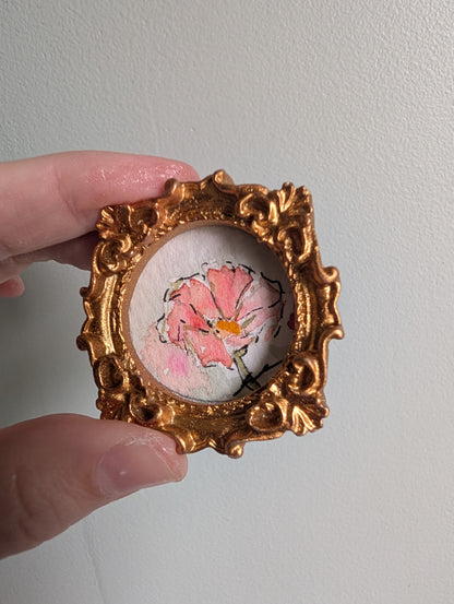 Mini Flower Painting - Original Watercolor Art by Lora Cavallin