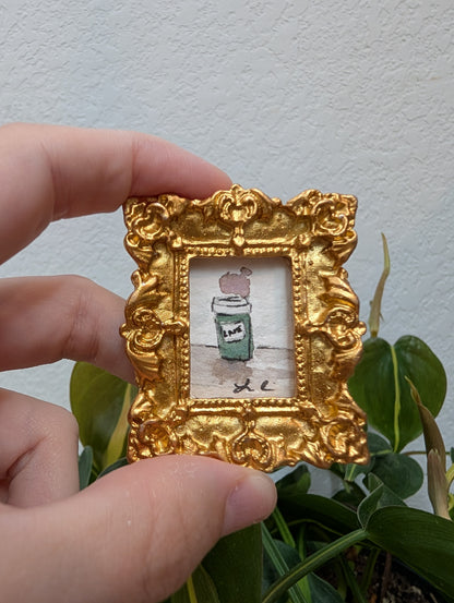 Mini Coffee Painting - Original Watercolor Art by Lora Cavallin