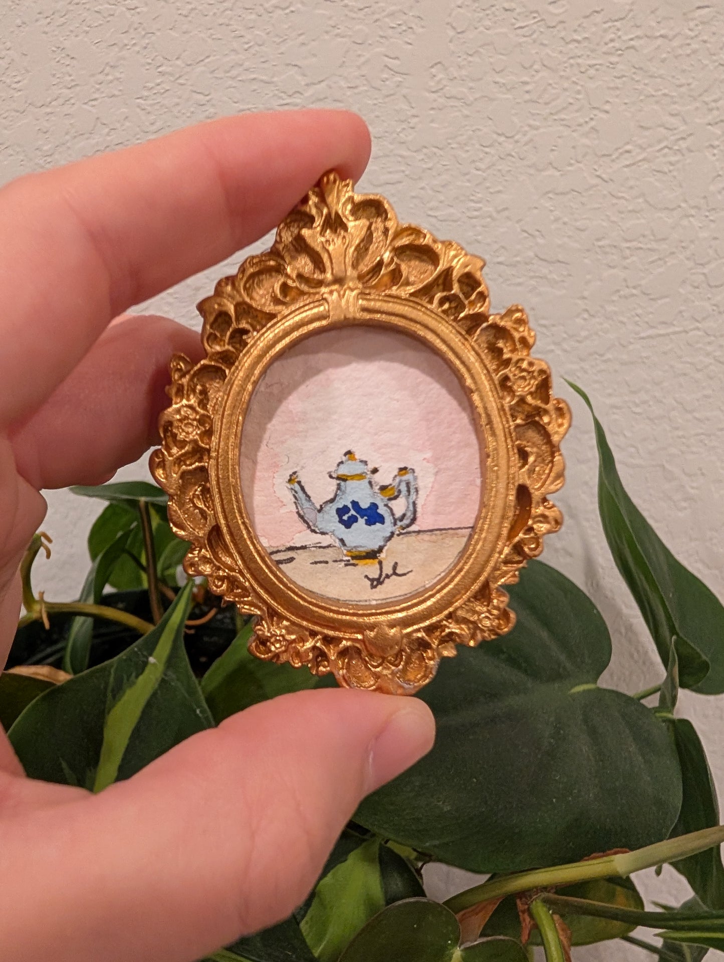 Mini Teapot Painting - Original Watercolor Art by Lora Cavallin