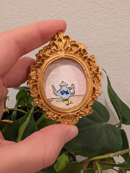 Mini Teapot Painting - Original Watercolor Art by Lora Cavallin