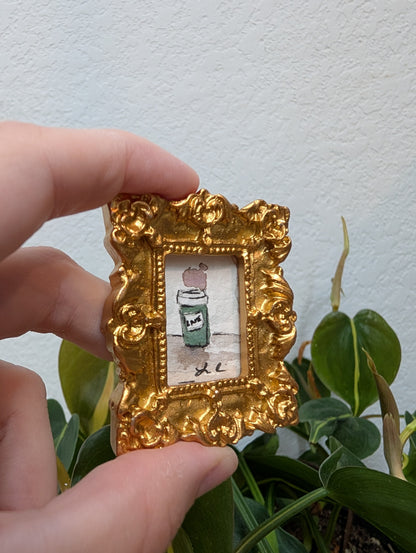 Mini Coffee Painting - Original Watercolor Art by Lora Cavallin