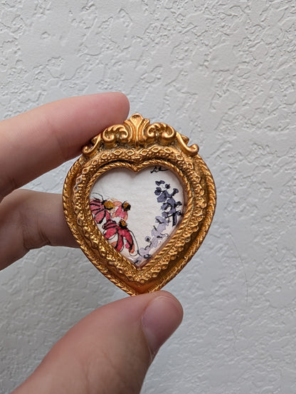 Mini Floral Painting - Original Watercolor Art by Lora Cavallin