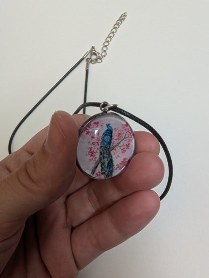 Peacock Pendant Necklace - Lora Cavallin Art