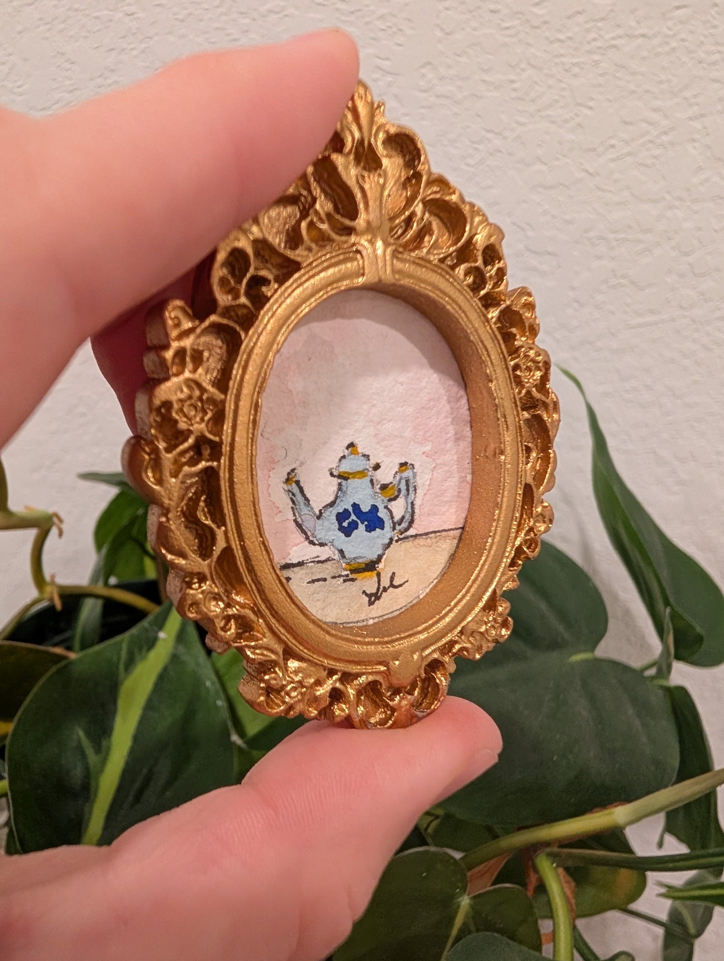 Mini Teapot Painting - Original Watercolor Art by Lora Cavallin