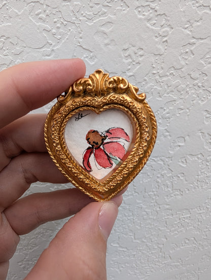 Mini Coneflower Painting - Original Watercolor Art by Lora Cavallin