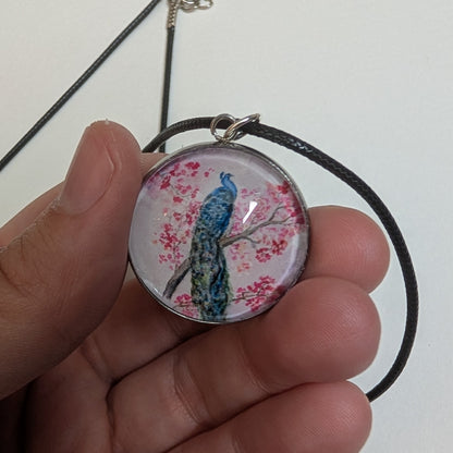 Peacock Pendant Necklace - Lora Cavallin Art
