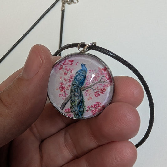 Peacock Pendant Necklace - Lora Cavallin Art