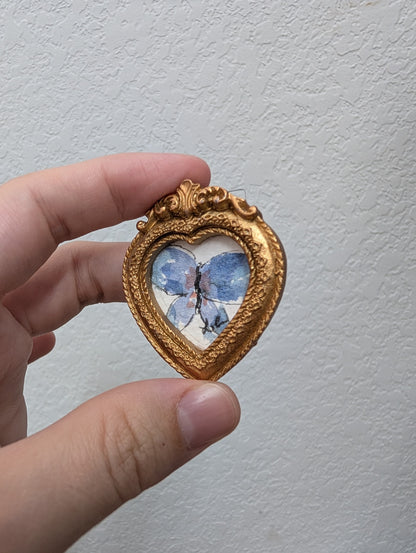 Mini Butterfly Painting - Tiny Original Watercolor Art by Lora Cavallin