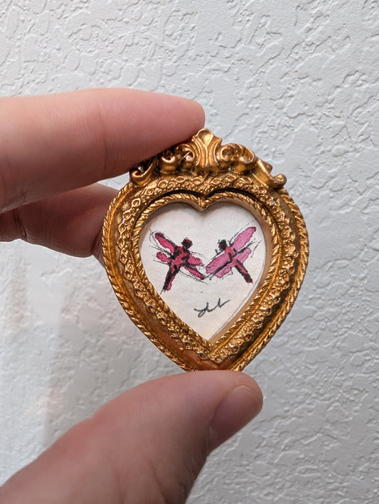 Mini Dragonfly Painting - Original Watercolor Art by Lora Cavallin