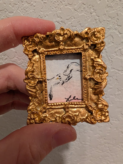 Mini Seagull Painting - Original Watercolor Art by Lora Cavallin