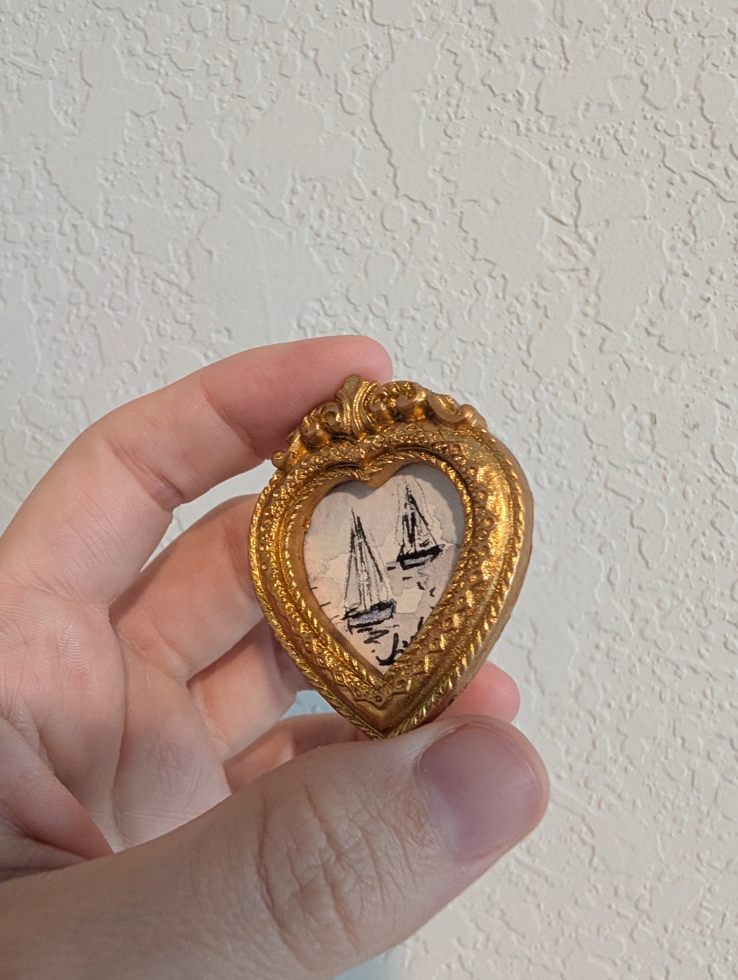 Mini Sailboat Painting - Original Watercolor Art by Lora Cavallin