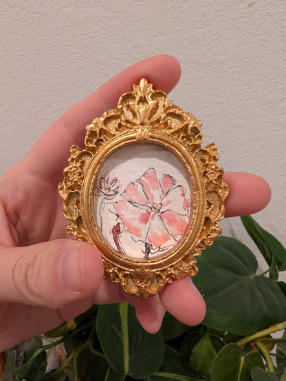 Mini Floral Painting - Original Watercolor Art by Lora Cavallin