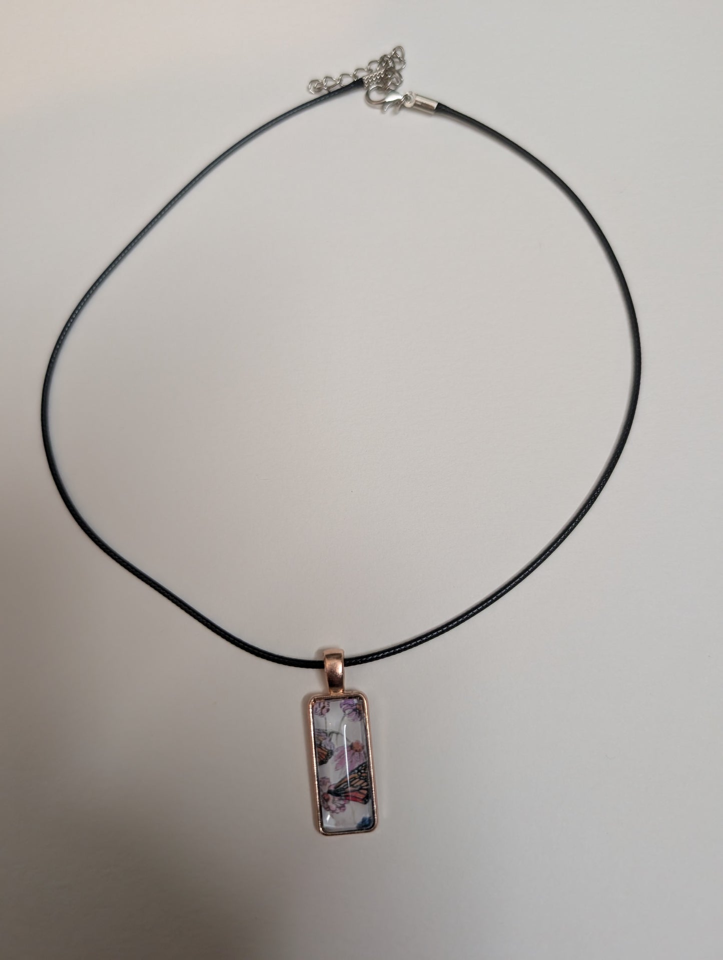 Butterflies and Flowers Pendant Necklace - Lora Cavallin Art