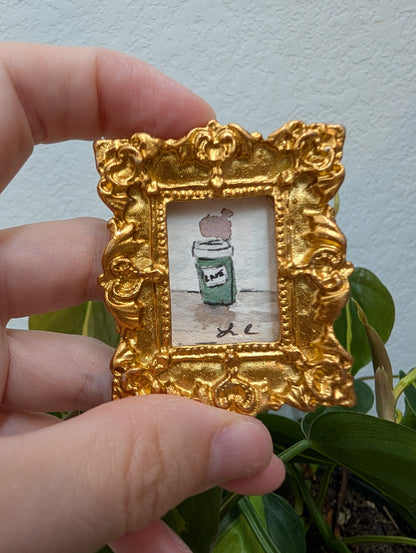 Mini Coffee Painting - Original Watercolor Art by Lora Cavallin