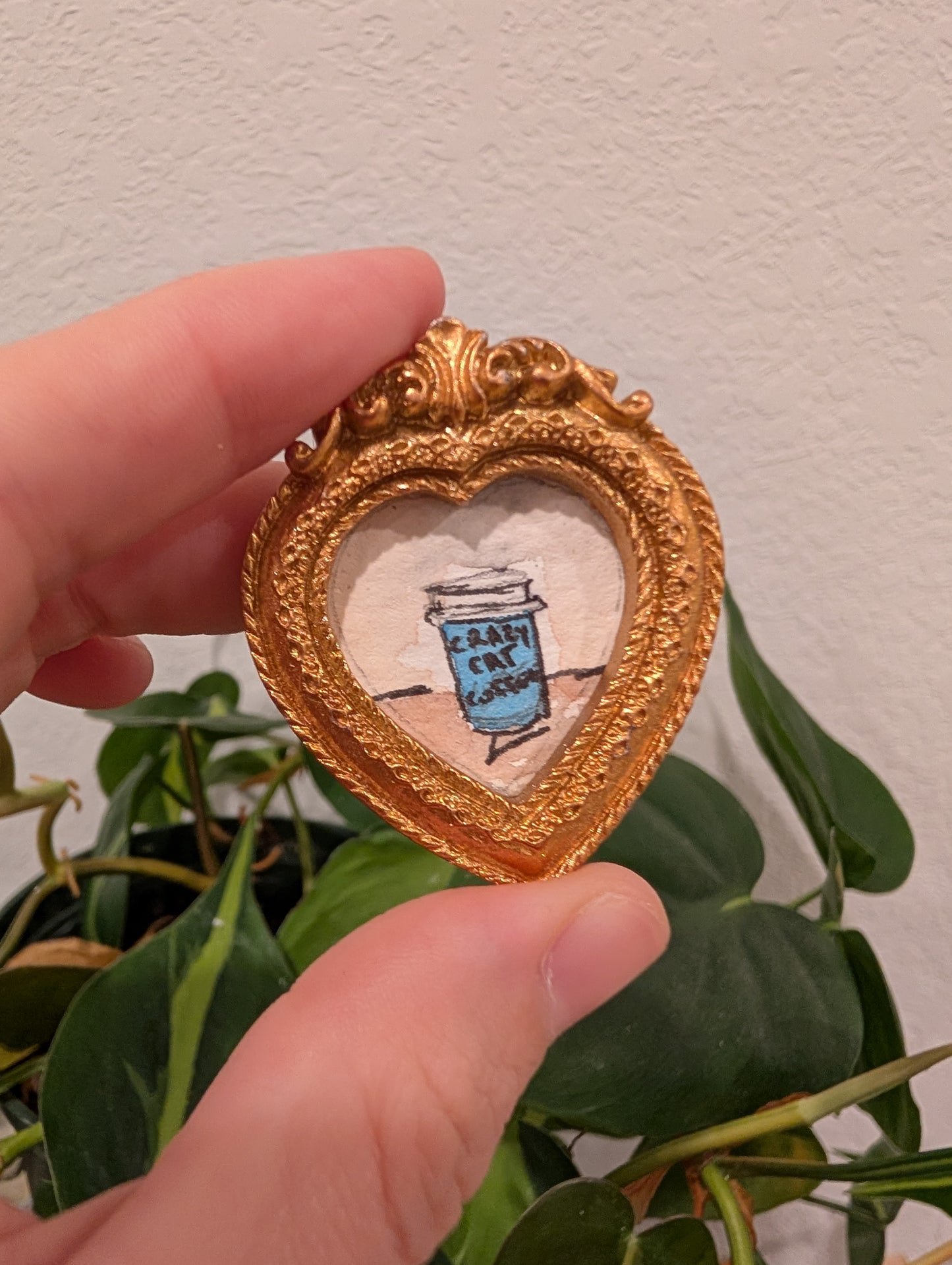 Mini Coffee Painting - Original Watercolor Art by Lora Cavallin