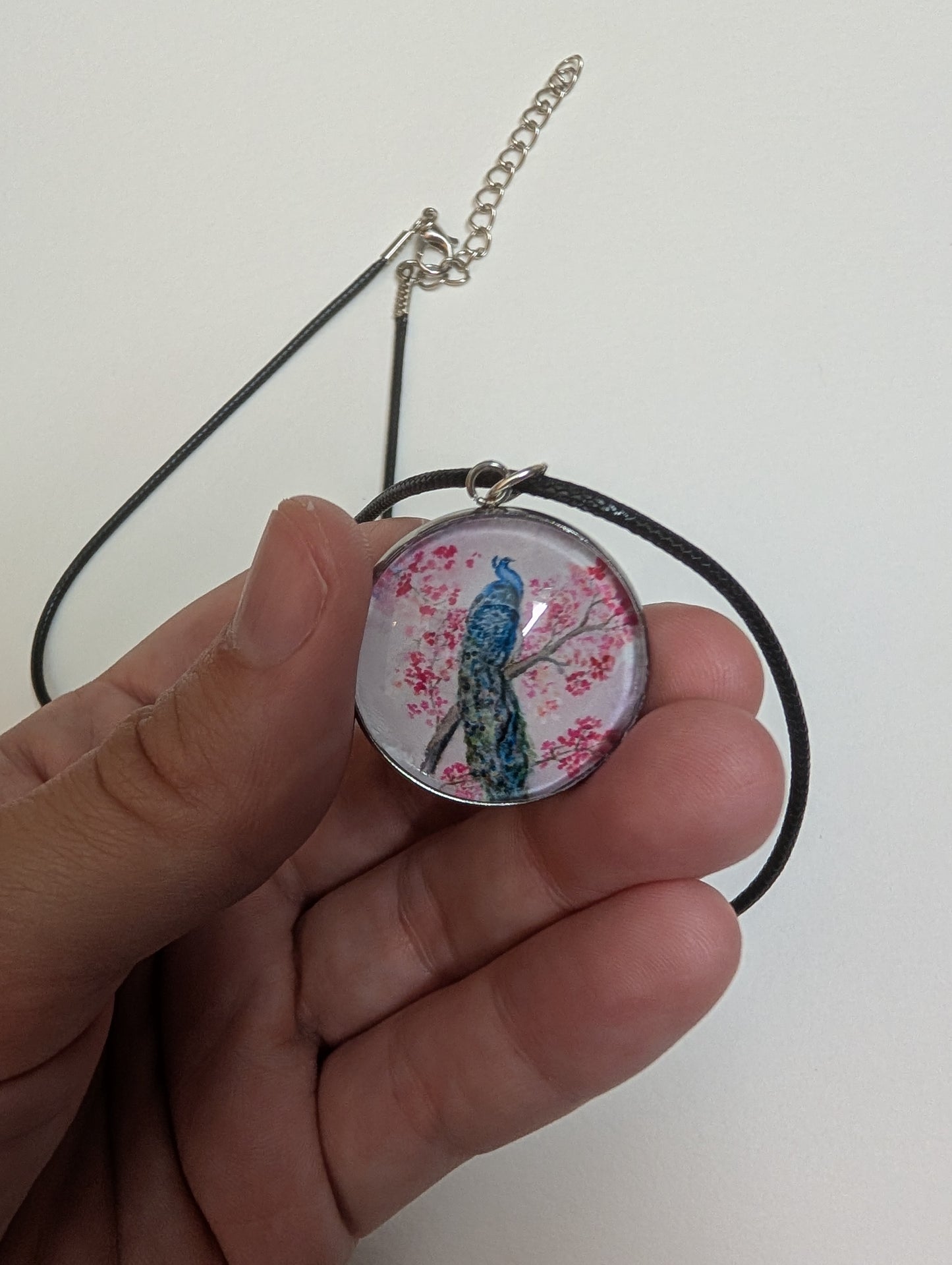 Peacock Pendant Necklace - Lora Cavallin Art