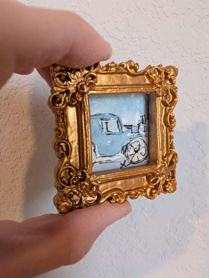 Mini Buggy Painting - Original Watercolor Art by Lora Cavallin