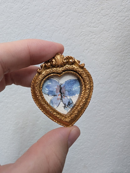 Mini Butterfly Painting - Tiny Original Watercolor Art by Lora Cavallin