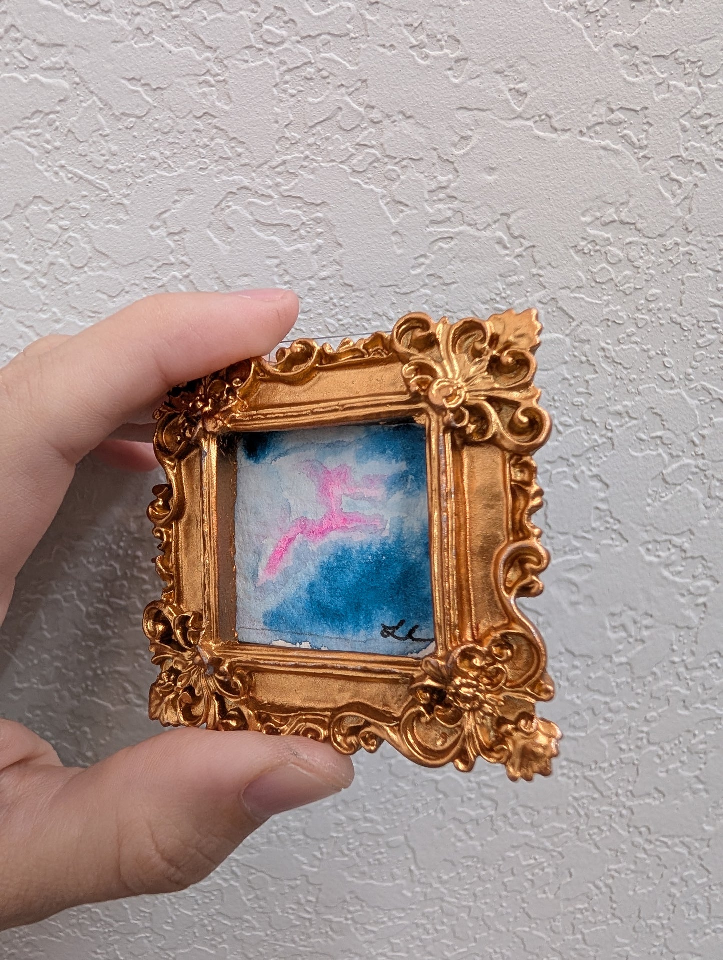 Mini Galaxy Painting - Original Watercolor Art by Lora Cavallin