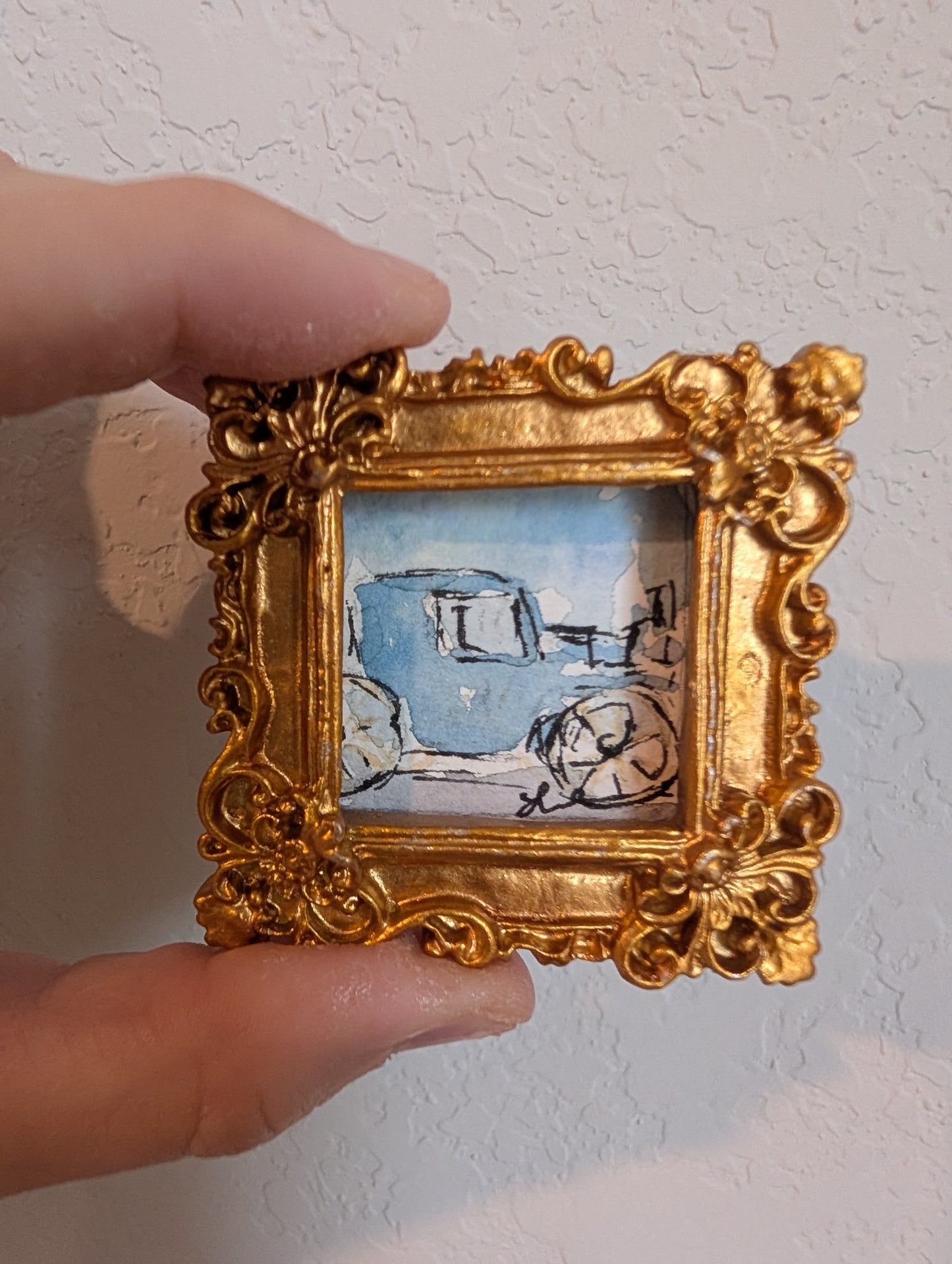 Mini Buggy Painting - Original Watercolor Art by Lora Cavallin