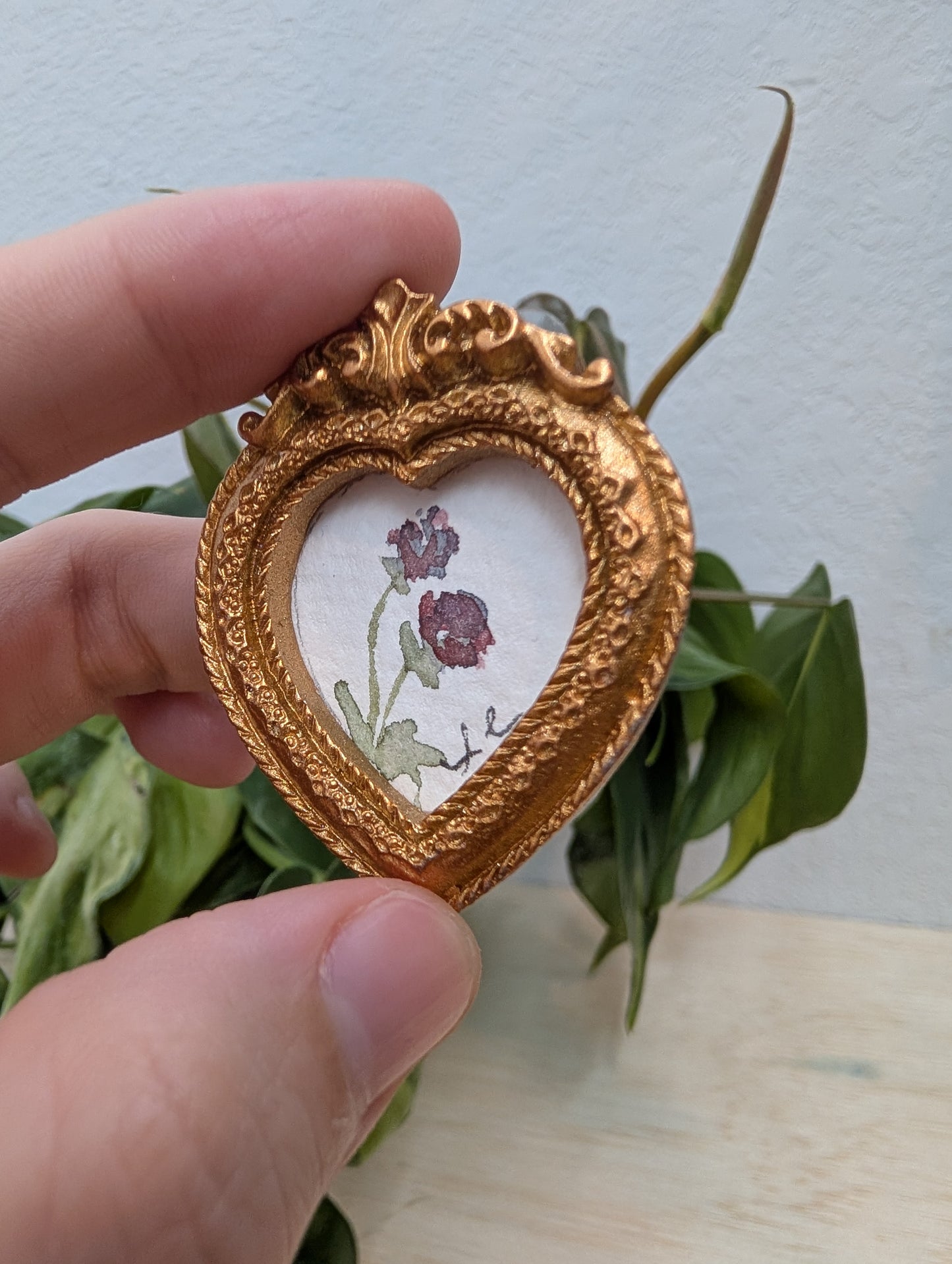 Mini Flower Painting - Original Watercolor Art by Lora Cavallin