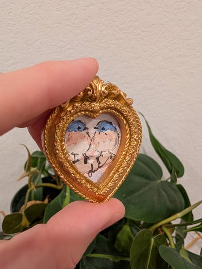 Mini Bluebirds Painting - Original Watercolor Art by Lora Cavallin