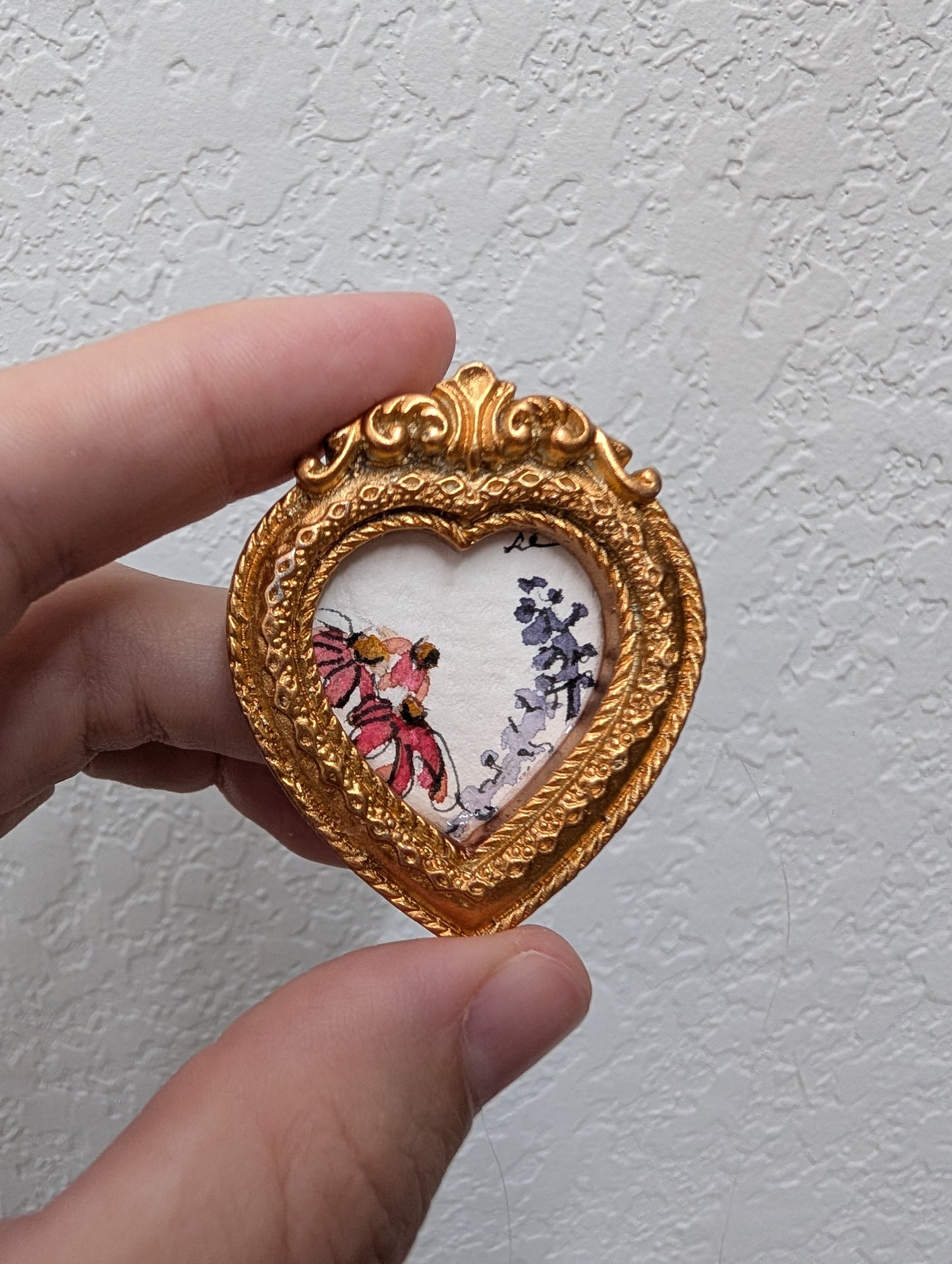 Mini Floral Painting - Original Watercolor Art by Lora Cavallin