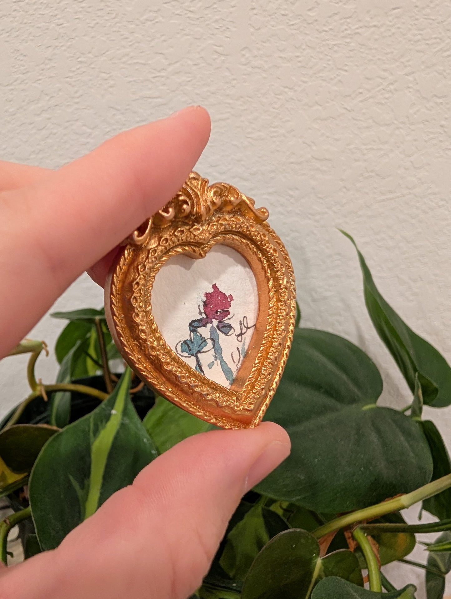 Mini Clover Flower Painting - Original Watercolor Art by Lora Cavallin