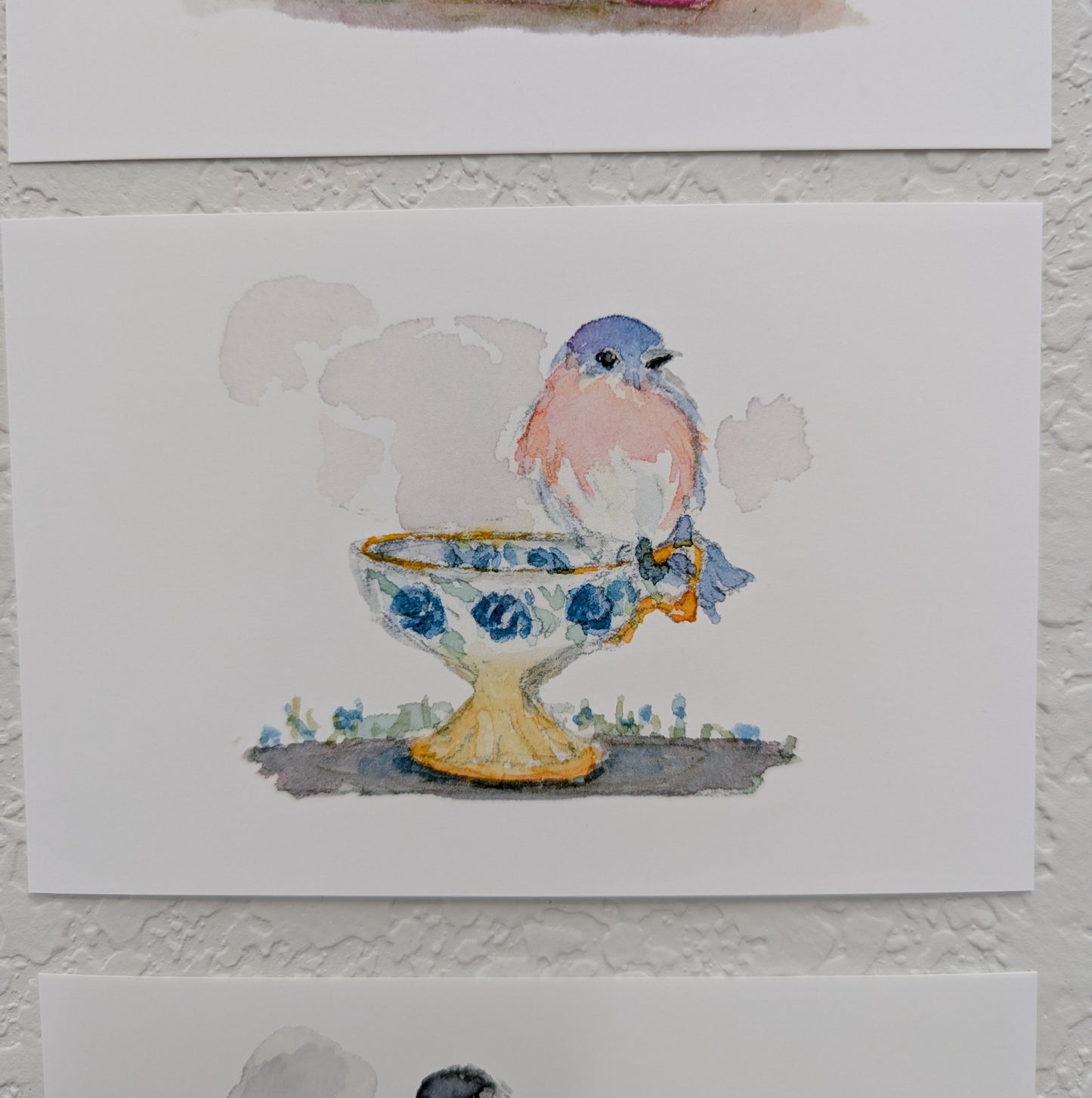 Six Bird and Teacup Art Prints