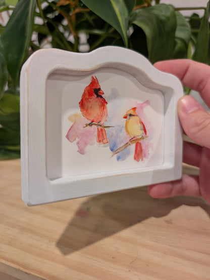 Mini Male and Female Print - Wood Arch Frame - Lora Cavallin Art