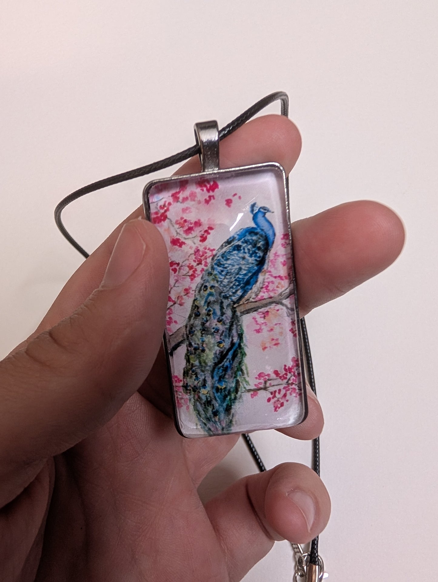 Peacock Pendant Necklace - Lora Cavallin Art