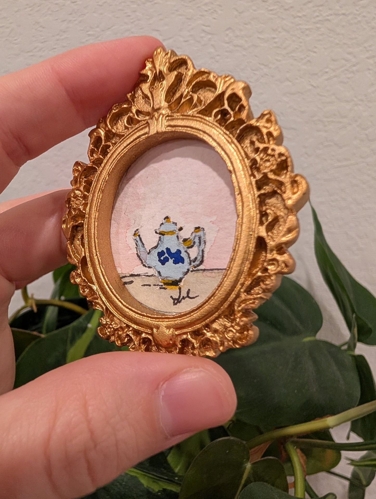 Mini Teapot Painting - Original Watercolor Art by Lora Cavallin