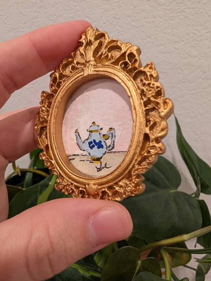 Mini Teapot Painting - Original Watercolor Art by Lora Cavallin