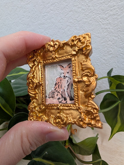 Mini Fox Painting - Original Watercolor Art by Lora Cavallin