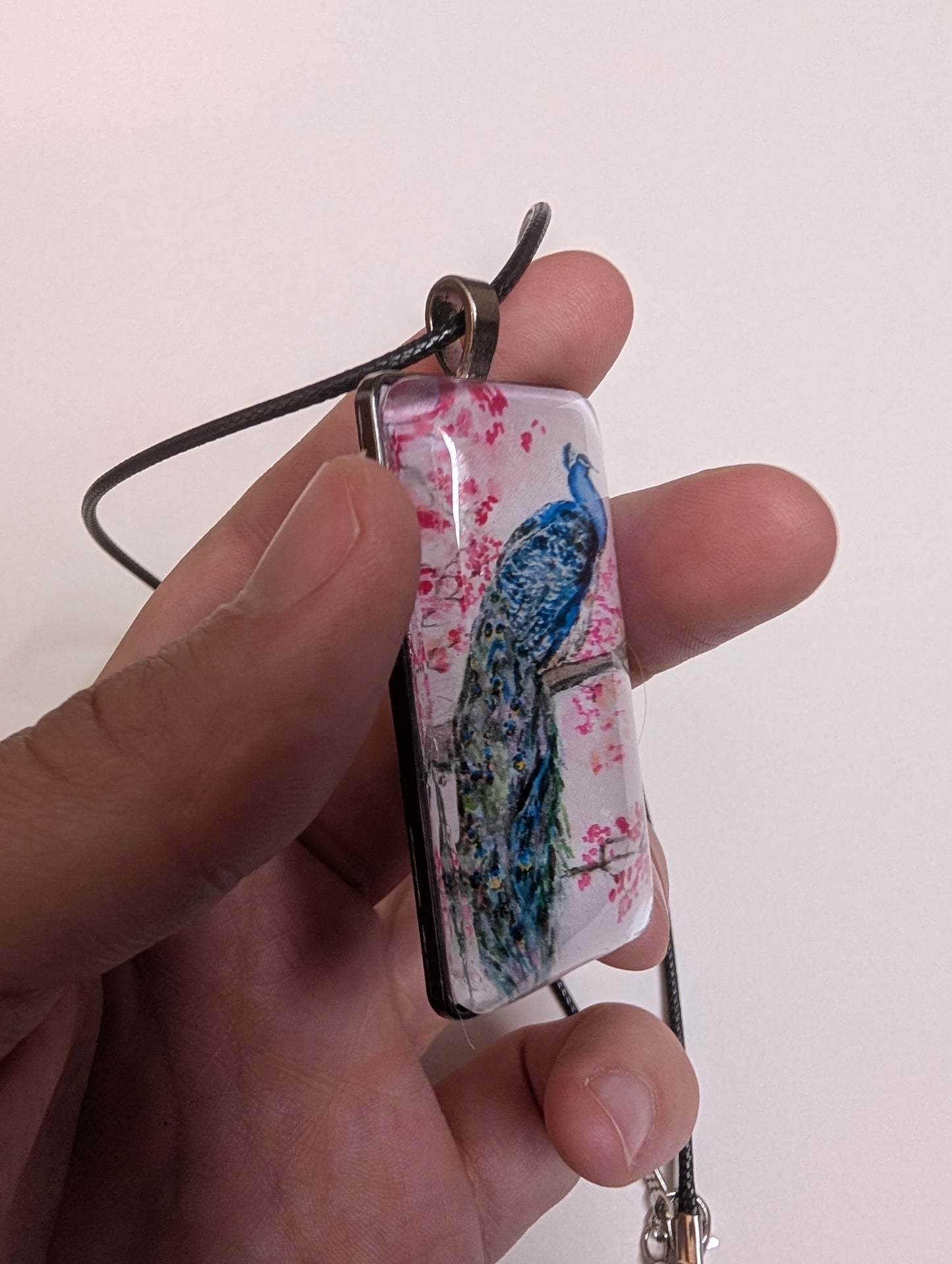 Peacock Pendant Necklace - Lora Cavallin Art