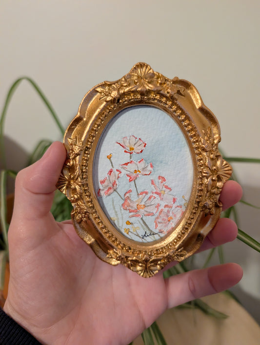 Mini Floral Painting - Original Watercolor Art by Lora Cavallin