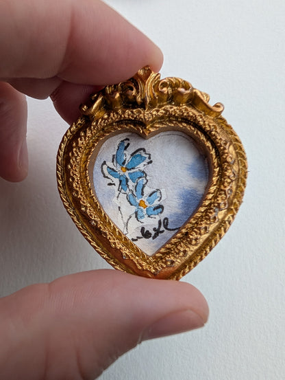 Mini Floral Painting - Original Watercolor Art by Lora Cavallin