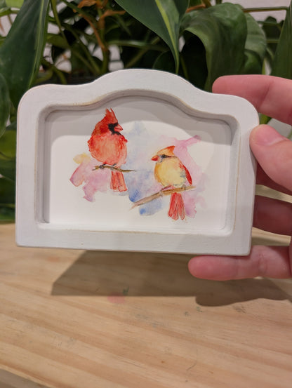 Mini Male and Female Print - Wood Arch Frame - Lora Cavallin Art